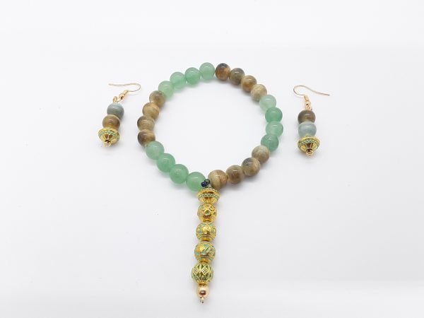 Green Aventurene and Earth Stone Bracelet