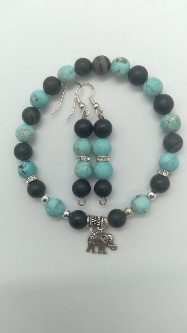 Matte Onyx and Blue Howlite