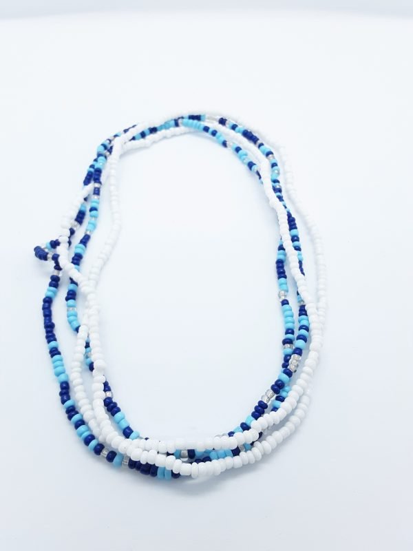 White and Blue Waist Beads