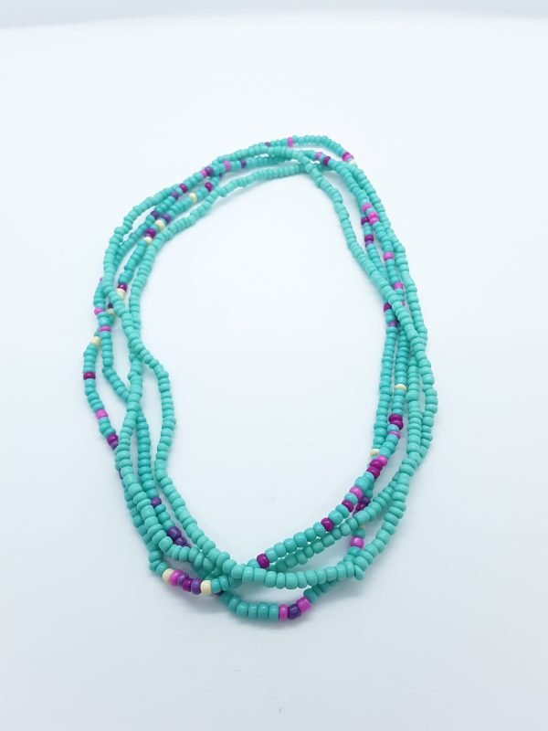 Turquoise and Purple Accent Waist Beads