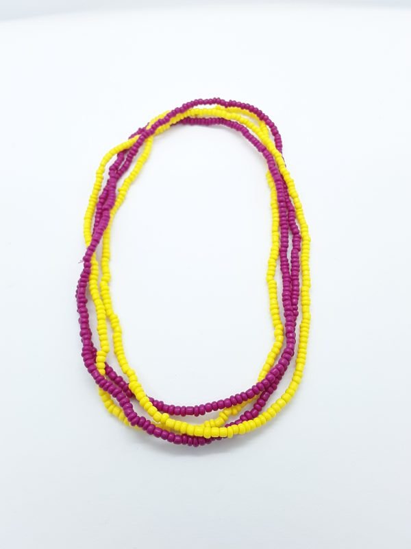 Yellow and Hot Pink Waist Beads