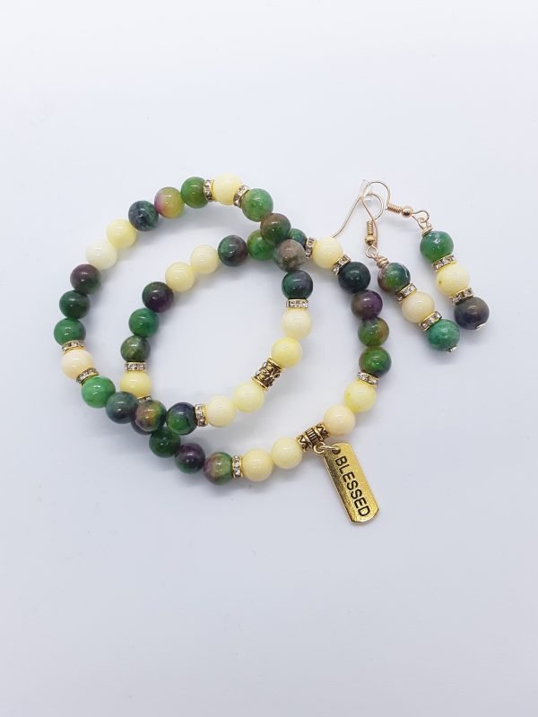 Ruby Kyanite and Yellow Jade