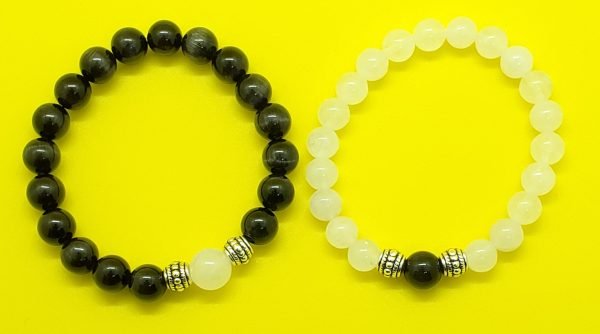 Couple's Onyx and White Jade