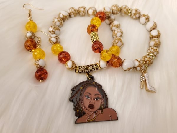 Natural Sista and Gold Howlite