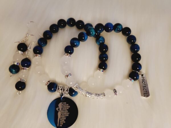 Blue Tiger's Eye and White Jade - Image 3