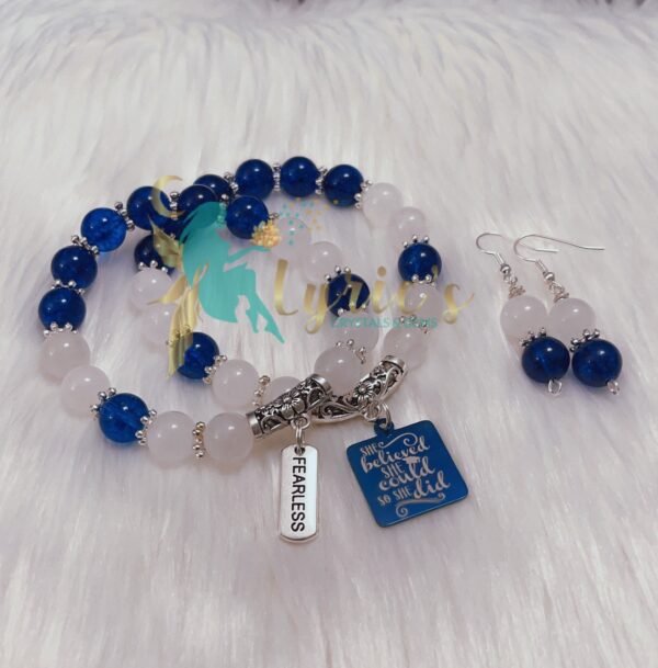 Blue quartz and white jade